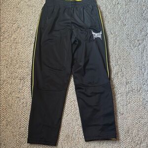 Tapout Black Track Pants with Yellow Trim